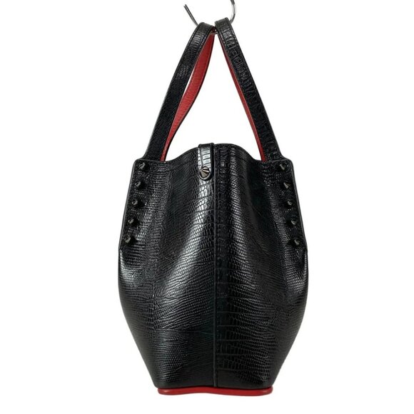 Auth CHRISTIAN LOUBOUTIN Hippolock Mini Black Red Leather Rubber - Picture 3 of 14